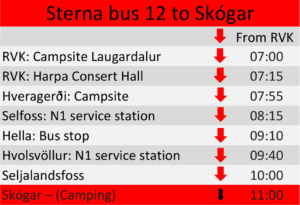Sterna bus 12 bus Skógar