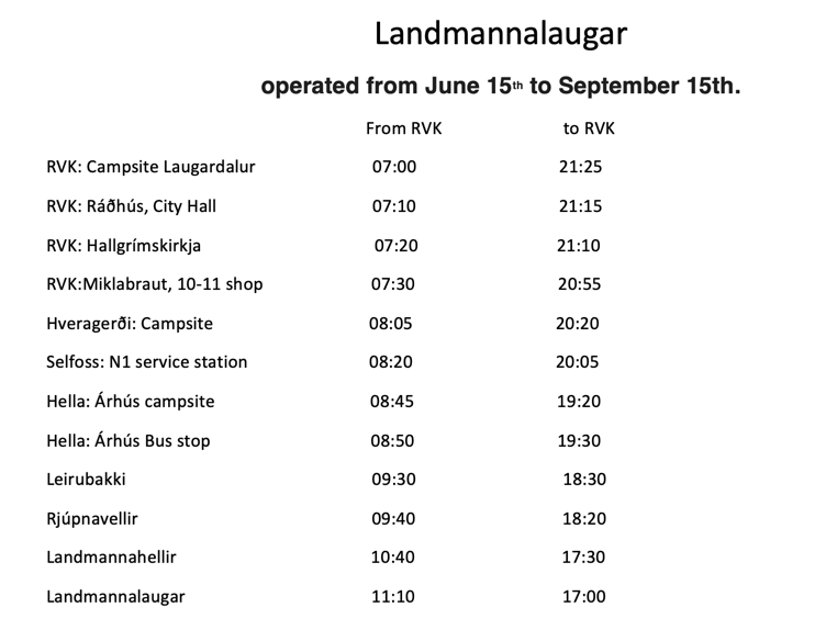 bus tour landmannalaugar
